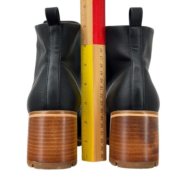 Korks Kork Ease Boot Combat Lace Up Vegan Womens SZ 8.5 Black Ankle Faux Leather - Picture 5 of 12